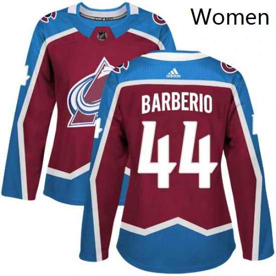 Womens Adidas Colorado Avalanche 44 Mark Barberio Authentic Burgundy Red Home NHL Jersey